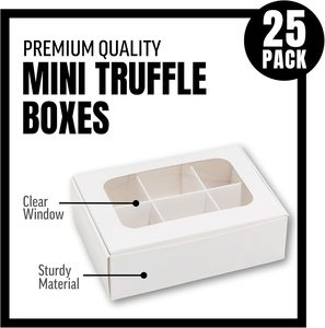 Boîte à mini-truffes blanche avec fenêtres et séparateurs, boîtes <span class=keywords><strong>de</strong></span> boulangerie TRÈS PETITES, boîtes à truffes carrées pour offrir en <span class=keywords><strong>cadeau</strong></span> - Product Image 1