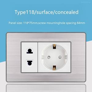 Prises et fiches standard allemandes, prise murale avec panneau en acier inoxydable, prise secteur AC 16A Allemagne et France - Product Image 4