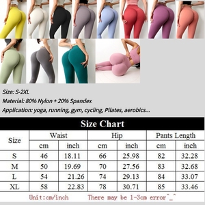 Leggings de sport pour femmes, vêtements d'entraînement, pantalon de Compression, sensation de nu, fesses de pêche, Fitness, Yoga, collants de gymnastique personnalisés, vente en gros - Product Image 4