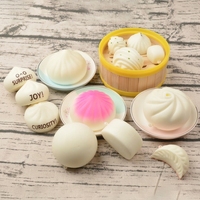 Jouet anti-stress à presser en silicone TPE, simulation de petits pains vapeur et de raviolis, forme de fleur, à récupération lente, unisexe, pour les 4-14 ans