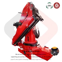 Grue articulée hydraulique de 8 tonnes montée sur camion avec flèche articulée et télécommande sans fil