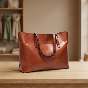Pochette décontractée pour femme en cuir véritable artisanal BS INTERNATIONAL, style européen, grande capacité, imperméable, légère et durable - Product Image 5