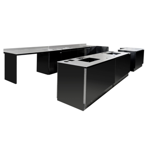 Mostrador de Recepción Elegante de Acero Inoxidable, Resistente, Personalizable, con Iluminación LED Desmontable, Impermeable y Ecológico para Cafeterías, Hoteles y Salones de Belleza - Product Image 5