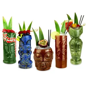 Tazas Tiki <span class=keywords><strong>de</strong></span> Porcelana Modernas <span class=keywords><strong>Personalizadas</strong></span> al por Mayor, 13 oz (400 ml), Empaquetadas en Caja, Accesorios para <span class=keywords><strong>Cerveza</strong></span> y Cócteles, Diseño <span class=keywords><strong>de</strong></span> Coco Hawaiano - Product Image 3