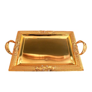 Mesa de Boda para <span class=keywords><strong>el</strong></span> Hogar, de Metal, Dorada, Plateada, para Frutos Secos, Bandeja para Servir Pastel de Chocolate - Product Image 4