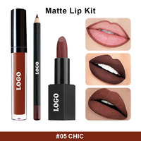Lilywild Make Your Propre Vegan 3 Pièces Kit de Brillant à Lèvres Mat Emballage en Boîte Oem Luxe Logo Personnalisé Marque Privée Kits de Lèvres avec Doublure