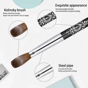 Brosse à ongles acrylique Kolinsky de conception de haute qualité brosse à ongles Kolinsky 3d pour ongles de beauté