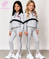 Loveda Vente en gros Impression numérique personnalisée Nouvelle arrivée Ensemble deux pièces pour femmes et filles Sweat-shirt à fermeture éclair à manches longues et pantalon de sport