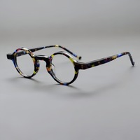 Montures optiques classiques légères pour hommes, en acétate, lunettes de luxe vintage pour femmes, montures de lunettes de myopie entièrement rondes pour hommes