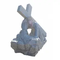 Grosir Patung Kepala Salib Yesus Granit Abu-abu