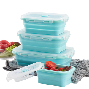 BPA-Miễn phí Silicone ráp Hộp Ăn Trưa microwavable xách tay Bento thực phẩm lưu trữ <span class=keywords><strong>container</strong></span> trường dã ngoại cắm trại miễn phí vận chuyển - Product Image 6