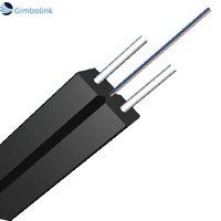 Cable de Fibra Óptica FTTH Gimbo de Grado Telecomunicaciones, 2 Hilos de Acero, LSZH PVC, 1 km de Longitud, Tipo Arco para Interiores, Certificado CE