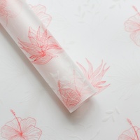 Papier d'emballage pour fleurs imperméable OPP, imprimé lotus, papier d'emballage pour bouquets, papier de designer de style coréen, fournitures pour fleuristes