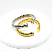 2025 nouveau 8/12/16mm serpent os chaîne bracelets zircone extensible Non décoloration 18k plaqué or acier Flexible ouvert bracelets pour les femmes