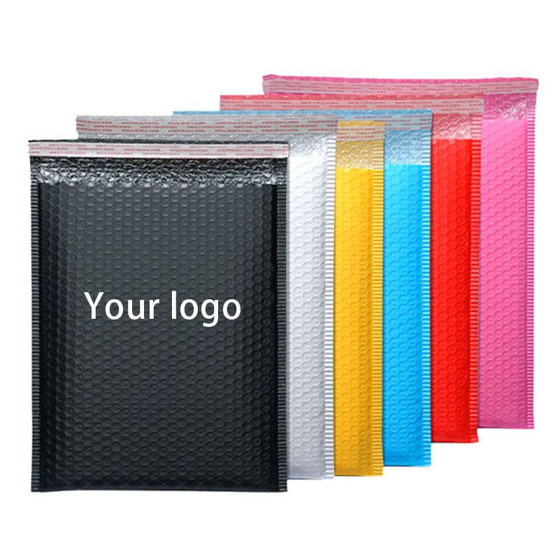 Экологичный черный матовый конверт с пузырьками, воздушно-пузырьковая пленка, полиэтиленовые пакеты, изготовленные на заказ конверты из пузырчатой пленки для доставки