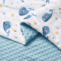 Baby-Beruhigungsdecke mit Ozean-Thema, dreilagig, schwer, sensorisch, Minky Dot, weiche Babybettwäsche, 100 % Polyester, vierfach gestrickt