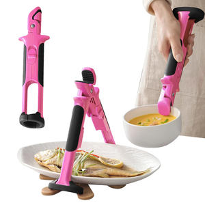 Pinza de silicona 2 en 1 para sujetar cuencos, resistente al calor, con mango largo, antideslizante, para levantar platos y cuencos, herramienta para el hogar y la cocina. - Product Image 1