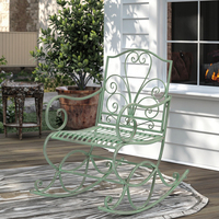 Banc de patio en métal vert antique, durable, fait à la main, design traditionnel, mobilier de jardin décoratif pour la maison, vente en gros pour adultes