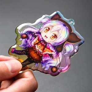Llavero creativo de doble cara X48 <span class=keywords><strong>Juno</strong></span>, cortado con láser, holográfico, con purpurina arcoíris, epoxi transparente, dije acrílico personalizado - Product Image 2