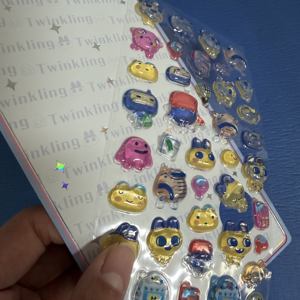 Adesivi Solidi per Bambini, Carte Decorative 3D in Rilievo con Cristalli, Cartoni Animati Carini Stile Tamagotchi - Product Image 5