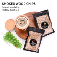Ensemble de copeaux de bois fumé pour cocktail naturel, sciure de bois fumée en sac pour whisky, copeaux de bois de chêne et hêtre aux fruits naturels aux saveurs multiples