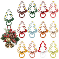 Mousquetons à ressort en forme de sapin de Noël, fermoirs porte-clés colorés, boucles de connexion pour sacs, sacs à main, accessoires DIY, porte-clés