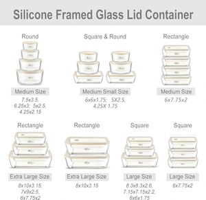 High Borosilicate Glass BPA Free <b>Food</b> <b>Container</b> with Tempered Glass <b>Plastic</b> Vent Lid 2 Compartments Stackable Modern Design - Product Image 3