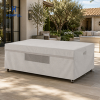 Housses de table et de chaises rectangulaires imperméables HOMFUL pour patio, en PVC 600D enduit, résistantes, pour extérieur