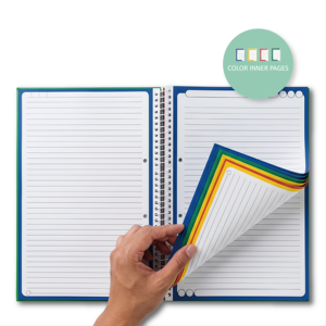 Cuaderno Espiral A5 con Encuadernación Cosida, Separadores de Temas Multicolor, 90 Hojas con Páginas Rayadas, para la Escuela y Oficina - Product Image 5