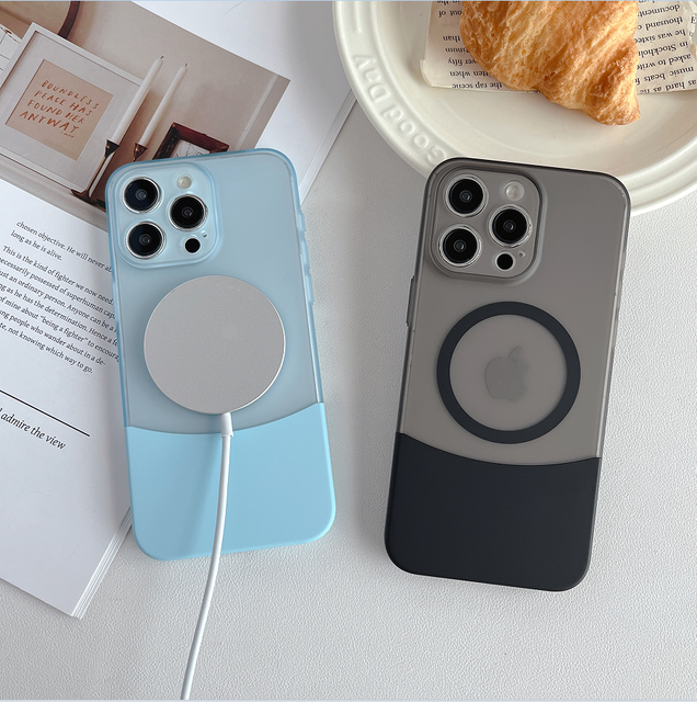Luxury Shockproof Matte Magnetic Case for iPhone 16 15 14 13 12 11 Pro Max XR XS 7 8 Plus PC Splicing Mobile Phone Case