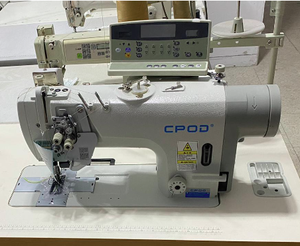 จักรเย็บผ้าอุตสาหกรรมแบบราบ รุ่น CP-8752-D4 แบบอัตโนมัติ คอมพิวเตอร์ควบคุม เข็มคู่ หัวจับแบบหมุนขนาดใหญ่ สำหรับเย็บผ้าเดนิมหนา - Product Image 1