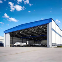 Hangars préfabriqués en acier pour avions et hélicoptères, solutions pré-conçues, panneaux sandwich EPS, résistance au vent 121+ mph, CE ISO