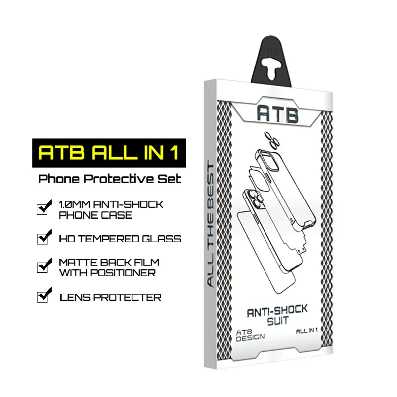 ATB-Coque antichoc HD transparente en verre trempé anti-rayures pour iPhone 11 12 13 14 15 16
