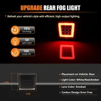 Feu arrière LED de pare-chocs arrière, feu de recul, feu stop, feu de brouillard, feu de signalisation 12V avec lentille fumée/transparente/rouge pour Juke Nismo 370Z, accessoires automobiles