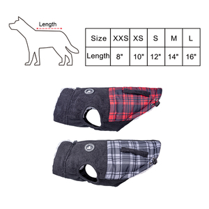 Fabricante al por mayor logotipo personalizado PANA a cuadros perro abrigo de invierno - Product Image 2