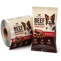 Rouleau de film d'emballage alimentaire personnalisé pour friandises pour chats au thon, résistant à l'humidité, de qualité alimentaire, pour sachets de collations croustillantes