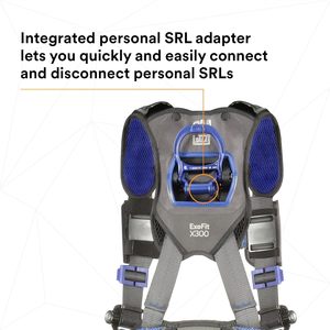 3M Comfort Construction Positioning Safety Harness Adjustable Length Quick <b>Connect</b> Buckle Stainless Steel D-Rings 1200 Kg - Product Image 5