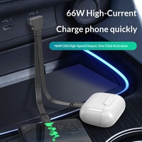 Cable Divisor USB a Tipo-C, Diseño Plano de Silicona, Carga Rápida de 66W y Transferencia de Datos para Computadora