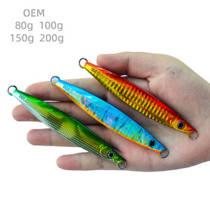 Leurre de jigging en plomb de haute qualité 100g, lumineux, pour <span class=keywords><strong>la</strong></span> pêche au bar en eau salée, pêche en <span class=keywords><strong>mer</strong></span>, pêche en haute <span class=keywords><strong>mer</strong></span>, coulant rapidement, action de nage lente - Product Image 1
