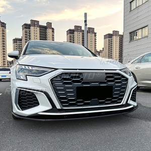 อุปกรณ์ตกแต่งรถยนต์ สปอยเลอร์กันชนหน้า สำหรับ Audi A3 8Y S3 ปี 2021 2022 2023+ สีดำเงา - Product Image 4