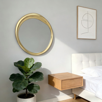 Miroir mural irrégulier en bois doré vieilli, style Art déco minimaliste, pour salon, chambre à coucher, décoration intérieure, mariage