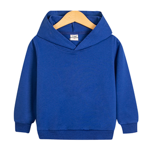 Vente en gros <span class=keywords><strong>de</strong></span> vêtements pour enfants : Sweat à capuche uni en pur coton à manches longues, haut <span class=keywords><strong>de</strong></span> sport pour enfants, sweat à capuche pour filles printemps-automne - Product Image 3