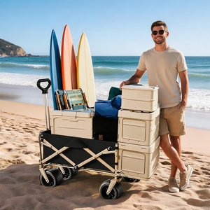 Source Factory 180L Canopy Edition Camping Wagon 10-Inch All-Terrain Wheels 12-Bearing Folding Utility Cart 40HQ Bulk Order - Product Image 1