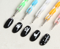 Offre Spéciale 2 voies utiliser Dotting Pen Kit Nail Art beauté pointe Dot peinture marbrage manucure outil
