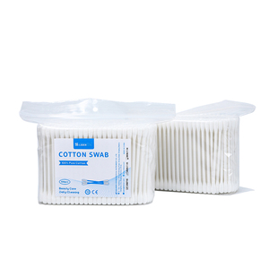 Bâtonnets de coton double tête écologiques absorbants pour maquillage, 300 pièces/sac, avec pochette - Product Image 1