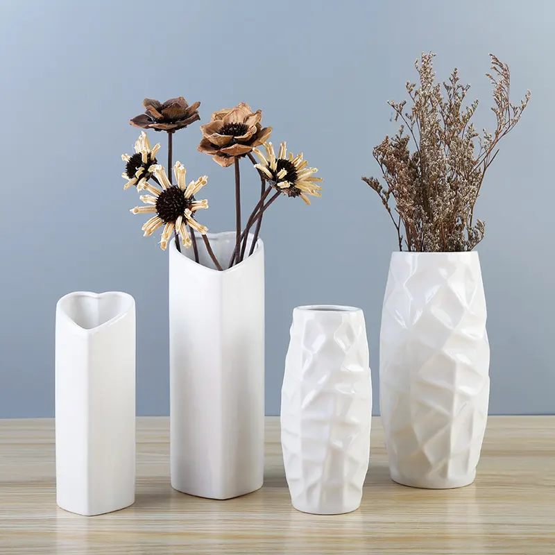 Nordische Keramik vasen Mini Blumenvasen für Büro Desktop Dekoration Wohnzimmer Dekor Vasen 21 CM High Porzellan Jarron Hochzeit