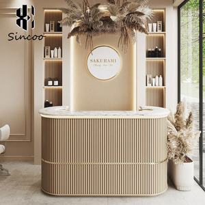 Manufacturer New Best Selling Custom Reception <b>Desk</b> Beauty Salon Counte Reception Table Nail Salon Circular Reception <b>Desk</b> - Product Image 2