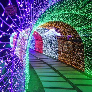Luces de Navidad para exteriores en forma de túnel arqueado, construcción de aleación de aluminio, función regulable, para decoración de puertas de parques y festivales, LED de colores. - Product Image 2