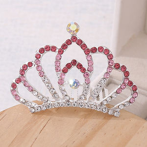 Di Cristallo coreano dei bambini Corona Festival Prestazioni Pettine Dei Capelli di Colore Diademi Corona Per Le Bambine - Product Image 4