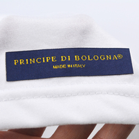 Étiquettes personnalisées de haute qualité avec ruban adhésif double face Étiquettes de vêtement Étiquette de cou tissée pour vêtements T-Shirt
